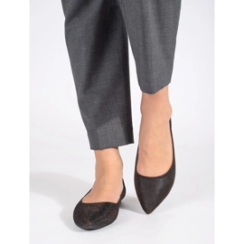 Crne svjetlucave balerinke s ravnom petom crno 2