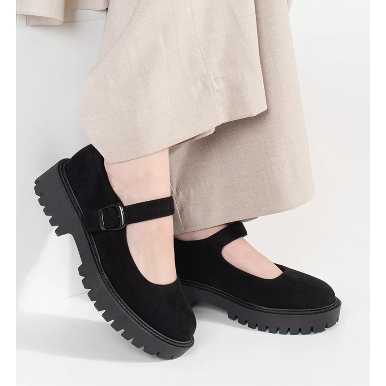 Goodin Crne cipele na platformi od antilop crno 1