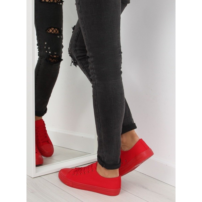 Ženske crvene jednobojne tenisice velike crvene crvena 2