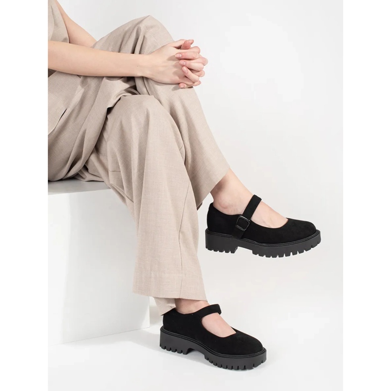 Goodin Crne cipele na platformi od antilop crna 2