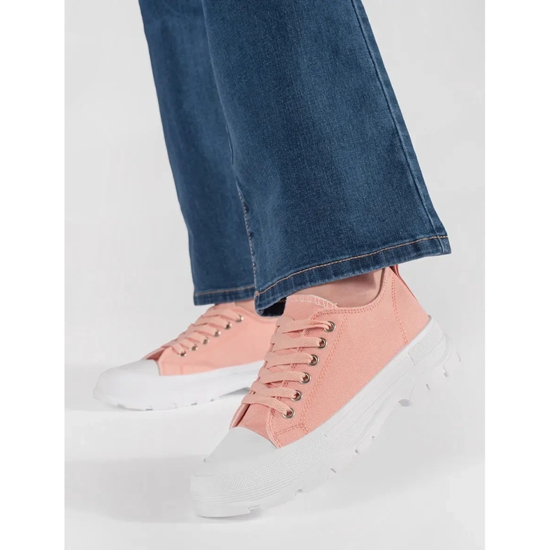 Klasične tenisice na svijetlo ružičastoj platformi ružičasta 1