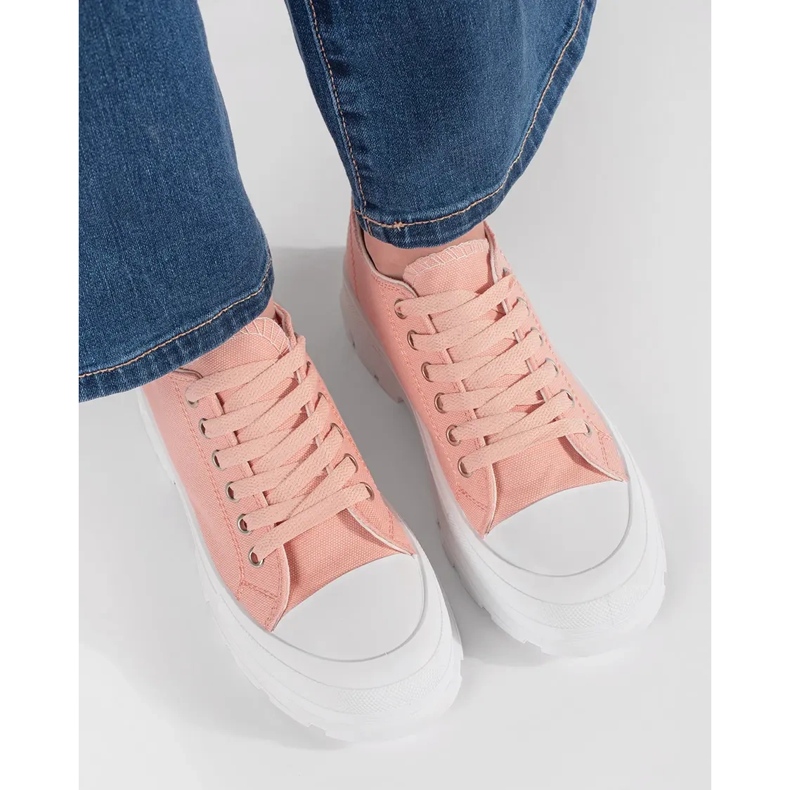 Klasične tenisice na svijetlo ružičastoj platformi ružičasta 2