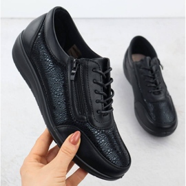 Ženske sportske cipele s udobnim crnim Unisoft 9017 klizač crna 1