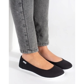 Ženske balerinke od crnog platna crna 1