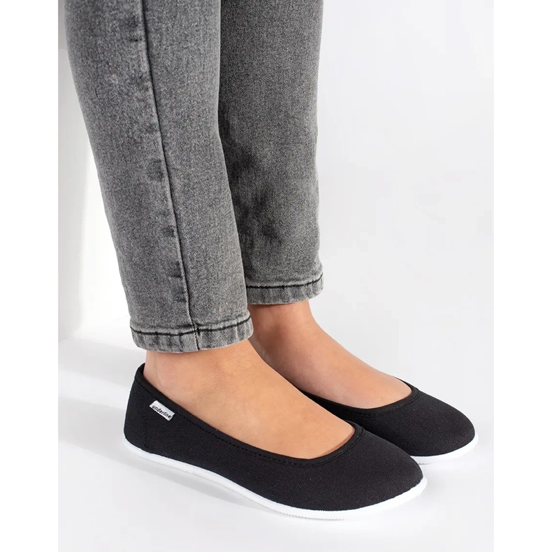 Ženske balerinke od crnog platna crna 1