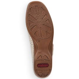 Ženske kožne cipele s čičak Beige Rieker 41399-14 bež 2