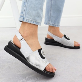 Jezzi Ženske sandale na platformi s gumenom srebrnom jezi rMR2267-2 srebro 2