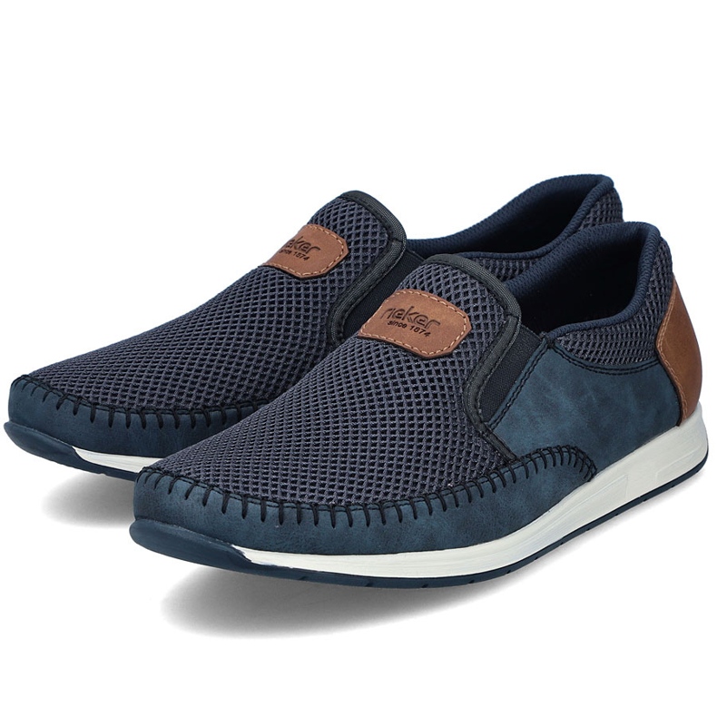 Muške cipele udobne mornarske natikače Rieker 11954-14 plava 2