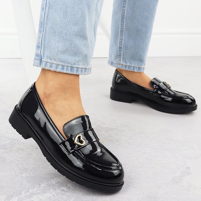 S.Barski Moccasins ženske lakirane cipele Black S. barski hy51-379 crno 2