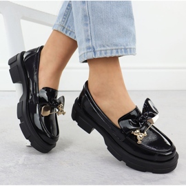 Crni filippo dp610 kožni loaferi lakirani visoke potpetice crna 1