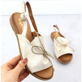 Cambell Ženske kožne sandale Camell SZ00657 zlatna 1