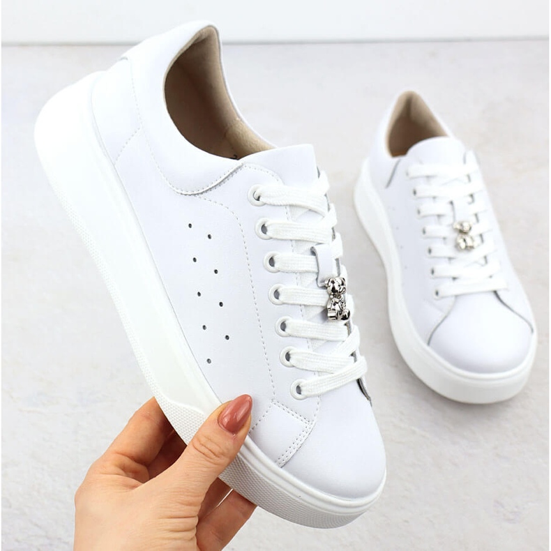 Cambell Ženske kožne cipele s Białe Camell SZ00635 Teddy Bear bijela 1