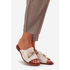 Kožna ravna elegantna jastuka s lukom lewski 3572 zloty obrisana zlatni 1