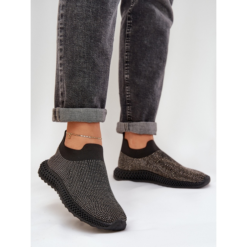 S.Barski Ubijene ženske sportske cipele s crno ukrasom TW121 crna 2