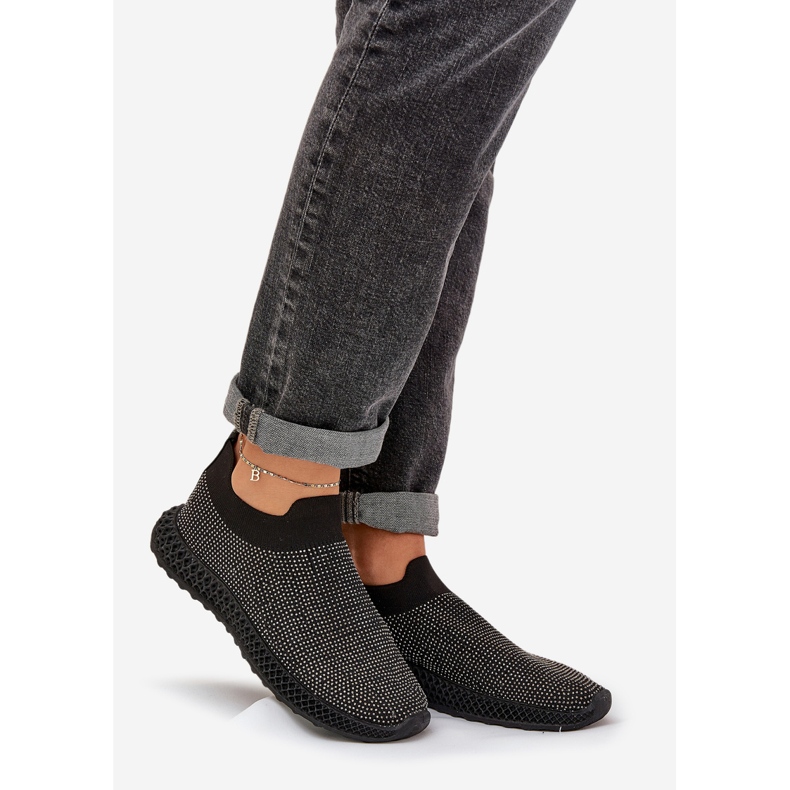 S.Barski Ubijene ženske sportske cipele s crno ukrasom TW121 crna 1