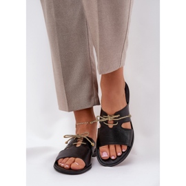 Ženska kožna kožna letvica zazoo 3022 crno crna 2