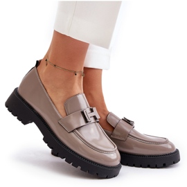 Vinceza laked ženske loafers 62187 bež-siva 5