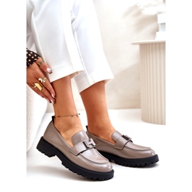 Vinceza laked ženske loafers 62187 bež-siva 3