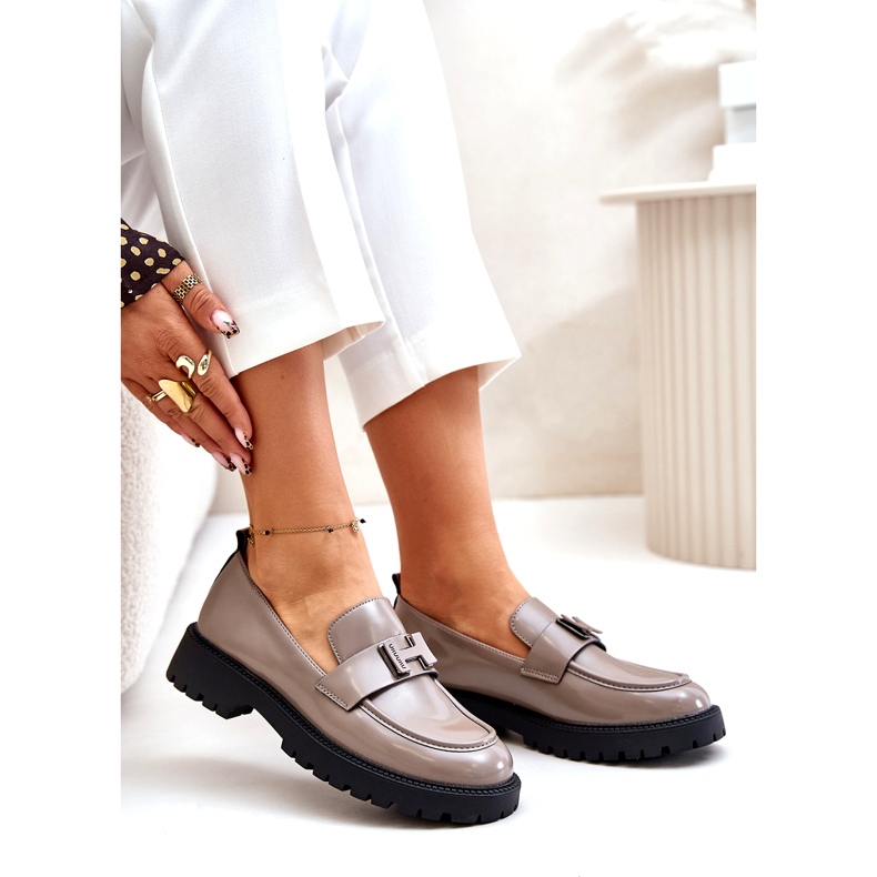 Vinceza laked ženske loafers 62187 bež-siva 3