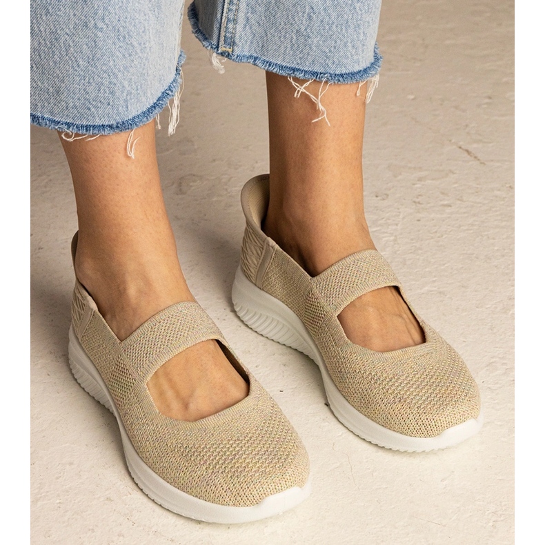 Bež ženske tenisice na prešanom potplatu 1