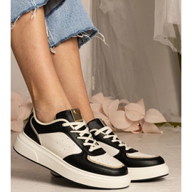 Crne tenisice za žene s blistavim dodatkom crno 2