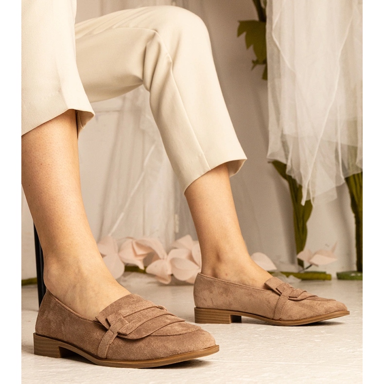 Smeđe ženske klasične loafers iz Ekozamszua smeđa 1