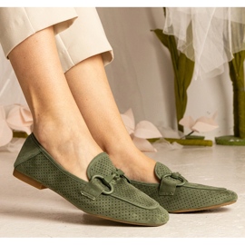 Zelene ženske otvorene natikače s ukrasom zelena 1