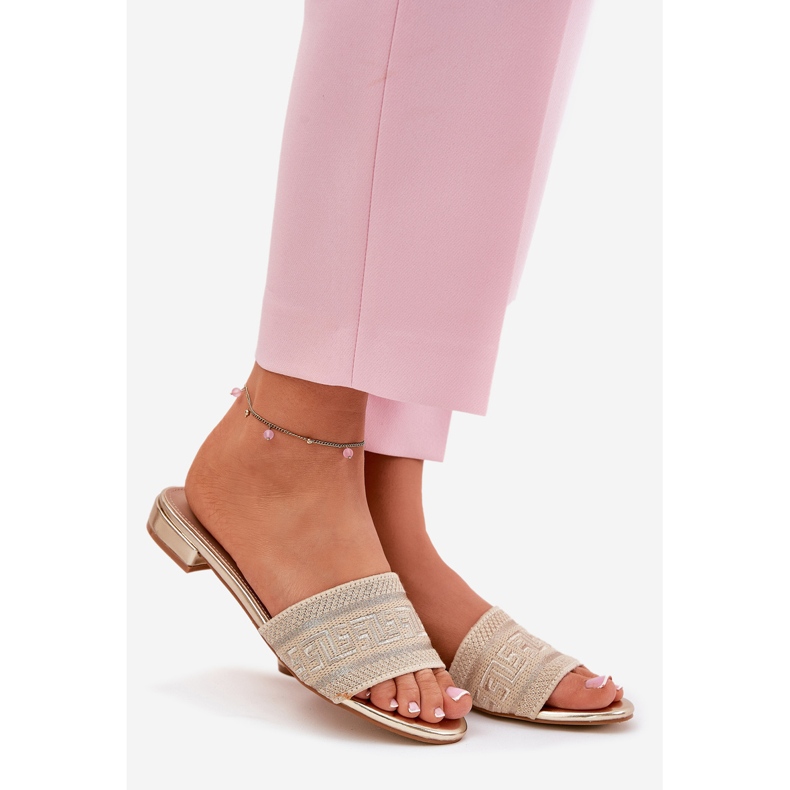 Ravni -oled ženski flip -flops zlato zlatni 1