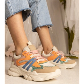 Narančaste ženske sportske tenisice sa sjajem 1