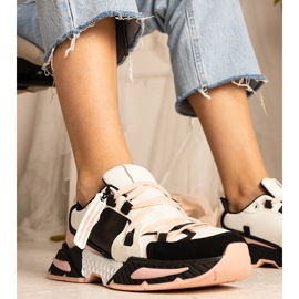 Ružičaste ženske tenisice s masivnim đonom crna 1