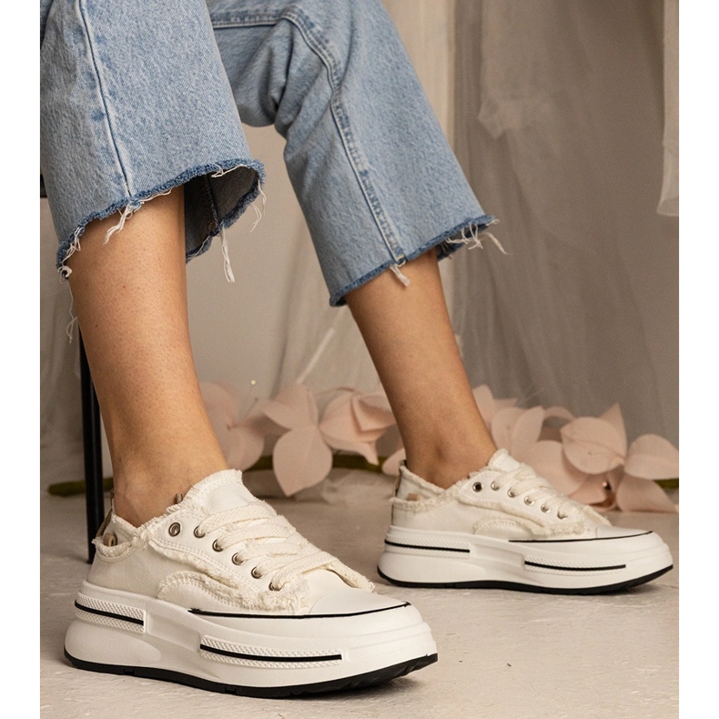 Tenisice bijelih žena na visokoj potplati bijela 1