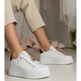 Ženske bijele i bijele tenisice ukrašene kamenjem bijela 1