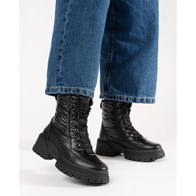 Ženske čizme za snijeg na platformu crna 2