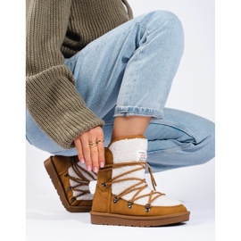 Tople devine ženske čizme za snijeg smeđa 2