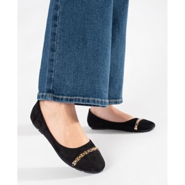 Crne ravne ženske balerine s ukrasom crna 1