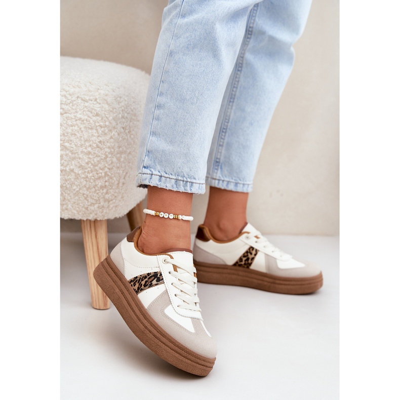Ženske tenisice na platformi leopard beige bež 2