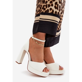 Ženske sandale na postu i platformu Eco Leathe White bijela 1
