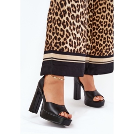 Ženske sandale na postu i platformu Eco Leather Black crno 2