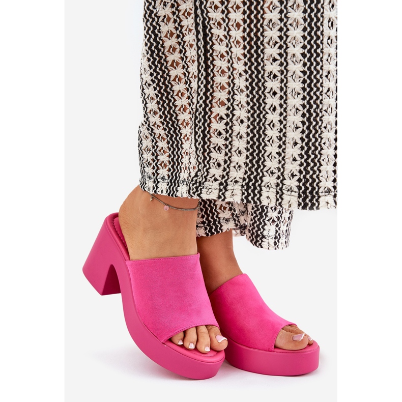 Ženski klip na stupu i platformi fuksia ružičasta 1