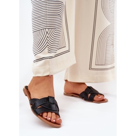 Ravne ženske letilice s crnim prugama crna 2