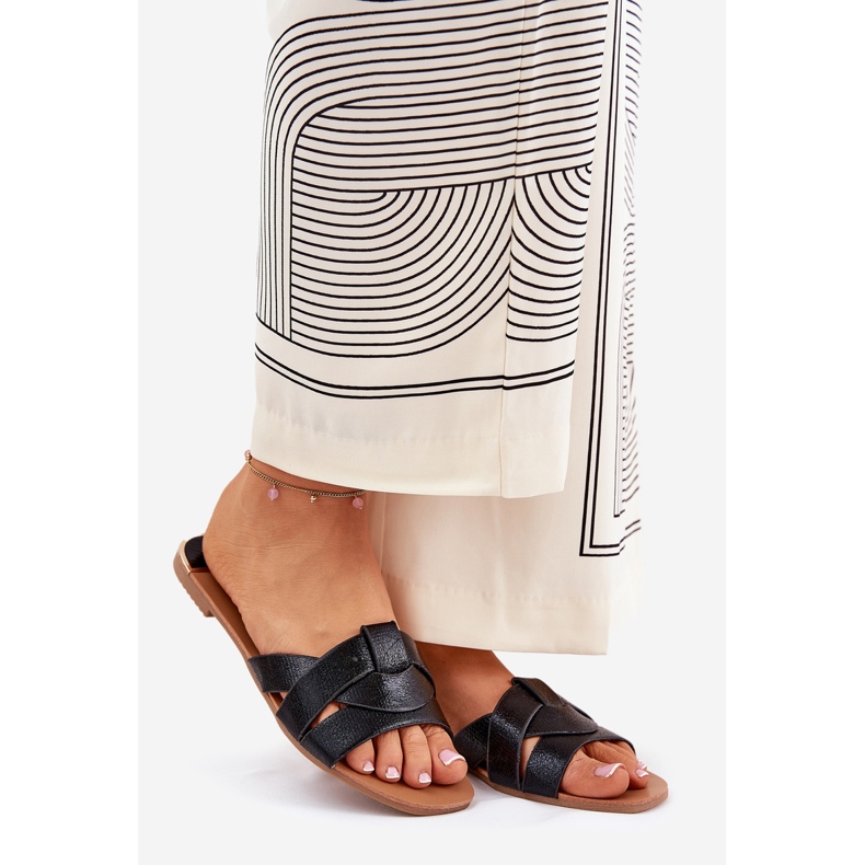 Ravne ženske letilice s crnim prugama crna 1