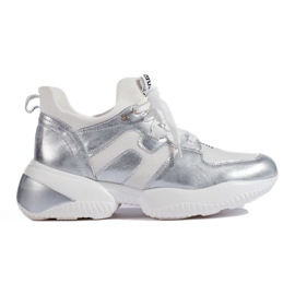 Weide Bijele i srebrne tenisice bijela 2