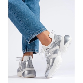 Weide Bijele i srebrne tenisice bijela 1