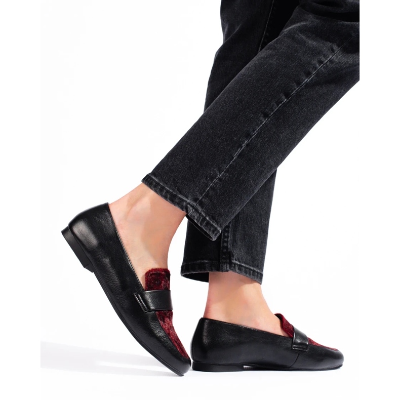 Crne i bordo niske čizme s krznom crno 2