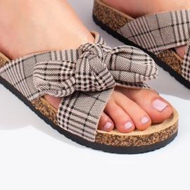 W. Potocki Casual papuče s mašnom bež 1