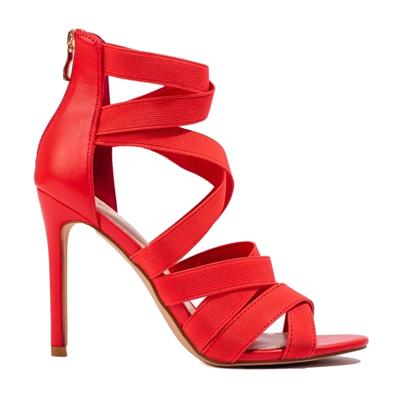 W. Potocki Sandale na štiklu Potocki crvena 1