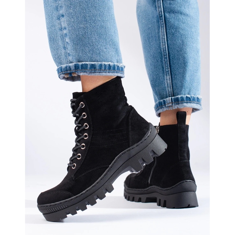 S. BARSKI Čizme na vezanje S.BARSKI crno 2