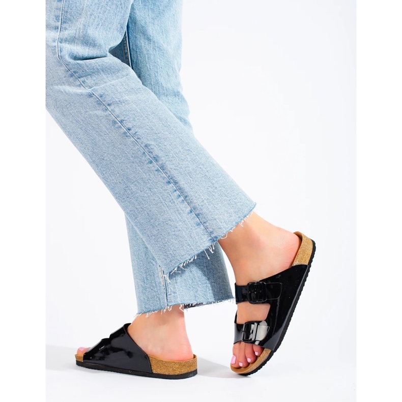 W. Potocki Lakirane papuče Potocki crno 2