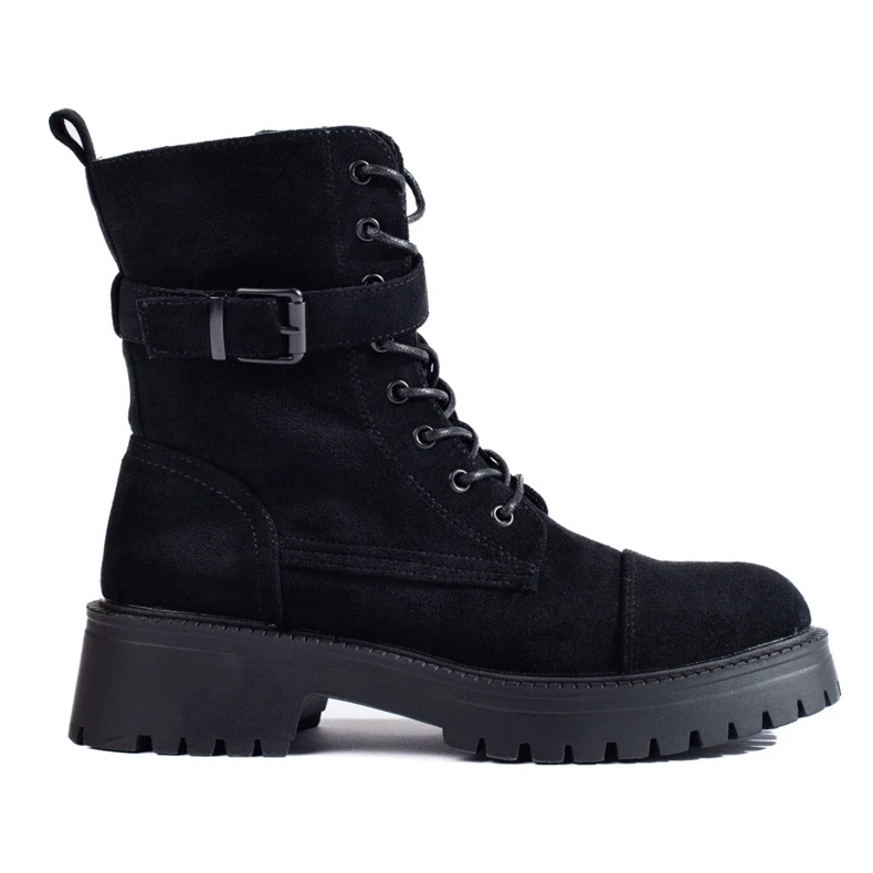 Ženske torbe od brušene kože s kopčom crna 1