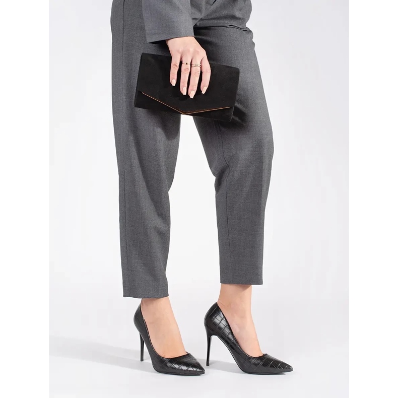 Modne ženske cipele s visokom petom crna 2